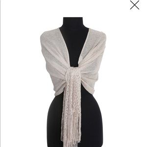 Relativity Metallic Crochet Wrap
Color: White Gold